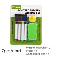 Foska plastique noir bleu vert rouge couleur tableau blanc marqueur stylo écriture ensemble avec Mini gomme aimant