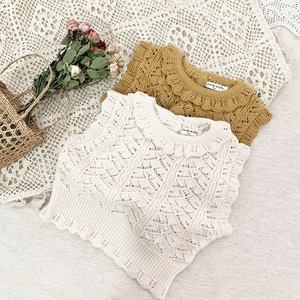 Gilet cardigan en tricot vintage pour bébés filles, collection hiver 2022, vêtements pour enfants, vente en gros 025AS22169 - Product Image 1