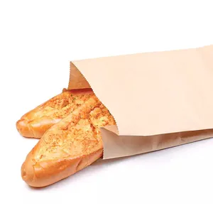 ZJPACK Plain Brown Kraft Paper Food Bag Without Handle Accept Custom Logo Printing