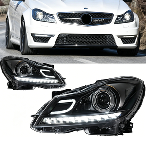 Ensemble de phares LED AURON pour Mercedes-Benz Classe C W204 (modèles 2011-2014) |   Feux de jour (DRL) style OE, nouvelle version 12V, 6000K, 36W, 6000 lm, D2H - Product Image 4