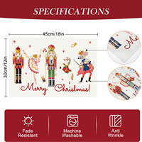 Ensemble de 4 sets de table imprimés Casse-Noisette Joyeux Noël, 12 x 18 pouces, en polyester, résistants aux plis, pour la décoration de table de fête