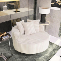 Fauteuil pivotant Chesterfield surdimensionné moderne 360° °   Tissu rotatif pour appartement, hôtel, villa