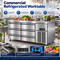 Vente directe d'usine, réfrigérateur de comptoir à six tiroirs, congélateur à refroidissement par air, réfrigération sous le comptoir, réfrigérateur pour hôtel et restaurant