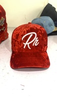 5-delige Dobby fluwelen baseballcap & snapback pet 100% fluweel promotioneel met stippen/fruitmotieven