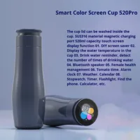 Penyelamat Layar Cangkir Proyeksi Digital AI Lintas Batas, Pengingat Minum Air Berbasis Suhu, Speaker Bluetooth, Kesehatan