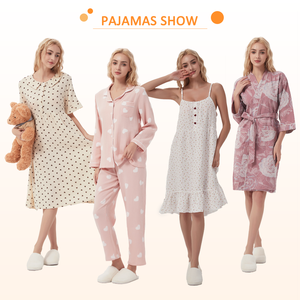 कस्टम मिठाई लक्जरी 100% कपास पजामा के घर में लड़कियों की पायजामा के घर को आरामदायक टर्न-डाउन कॉलर पजामा की महिला स्लीवेअर - Product Image 6