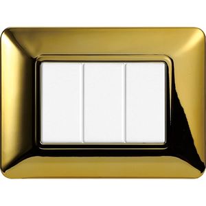 Interruptores de pared Gloca de 3 bandas, 3P, plástico dorado brillante, duradero, para Matix - Product Image 4