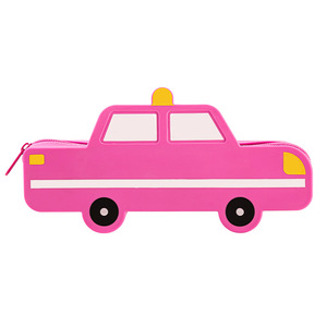 Nouvelle trousse à crayons en silicone en forme de voiture de police de dessin animé, sac à stylos portable pour véhicule, fournitures scolaires pour enfants, vente en gros - Product Image 5