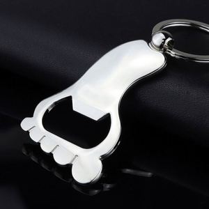 Novelty Metal Foot Shaped Beer Bottle Opener Keychain Blank Beverage Opener Key Ring for Men <b>Custom</b> Bottle Opener Foot Key Chain - Product Image 6
