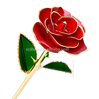 Rose naturelle préservée plaquée or 24 carats, écologique, longue durée de vie, cadeau romantique pour la Saint-Valentin, la fête des mères et les anniversaires