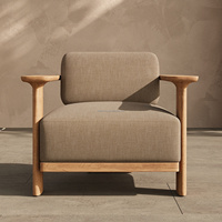 Sageliving Nouvelle chaise longue de luxe en bois de teck avec coussin pour l'extérieur Poolside Clubhouse