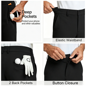 2026 Trend <strong>Slim</strong> <strong>Fit</strong> <strong>Men's</strong> Quick Dry Golf <strong>Shorts</strong> Custom 75% Nylon 25% Spandex Breathable Stretchy Multi Occasion Golf <strong>Shorts</strong> - Product Image 3