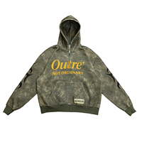 TOPSHOW Sweat à capuche zippé épais avec logo personnalisé, en molleton de coton 400 GSM, coupe oversize, style streetwear, effet vieilli, vente en gros OEM