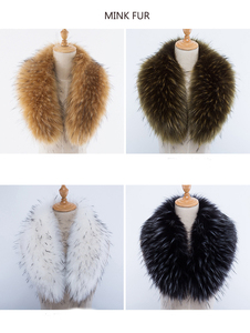 Femmes multifonctionnel Faux vison fourrure de renard col hiver cache-cou écharpe enveloppement pour veste manteau écharpe chapeau - Product Image 2
