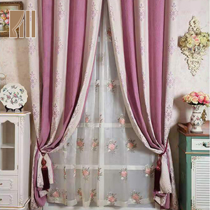 High Quality Custom <strong>Turkey</strong> Style Floral Designs 100% Polyester pink <strong>Curtains</strong> - Product Image 2