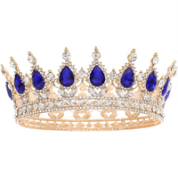 Luxe or paillettes baroque rond cristal couronne gâteau Topper anniversaire et mariage diadèmes remise des diplômes gâteau décoration fournitures