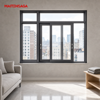 Fenêtre coulissante en aluminium sur mesure, double vitrage à rupture de pont thermique, tailles personnalisées disponibles pour projets de villas mondiales