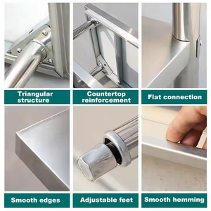 Banco de trabajo comercial de <span class=keywords><strong>acero</strong></span> <span class=keywords><strong>inoxidable</strong></span>-Mesa preparatoria-Mesa de operaciones de cocina con <span class=keywords><strong>fregadero</strong></span> de <span class=keywords><strong>acero</strong></span> <span class=keywords><strong>inoxidable</strong></span> grueso - Product Image 5