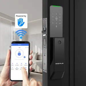 Tuya App su geçirmez biyometrik parmak izi tanıma tam otomatik şifre akıllı kapı kilidi itme çekme