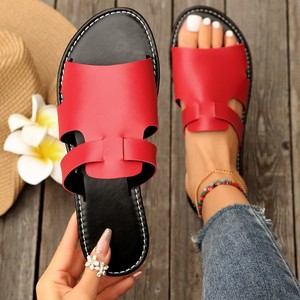 Sandalias planas de mujer estilo gladiador, casuales de primavera, ligeras, duraderas, transpirables y fáciles de poner. - Product Image 1