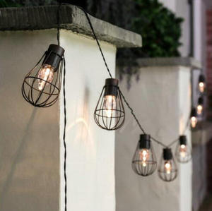 10LED Ngoài Trời Không Thấm Nước Năng Lượng Mặt Trời Vintage Retro Phong Cách Sắt Lồng Đảng Lights Năng Lượng Mặt Trời Fairy <span class=keywords><strong>String</strong></span> Cho Giáng Sinh Wedding Holiday - Product Image 6