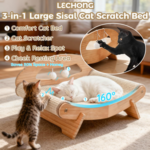 Classic <b>Cat</b> <b>Sofa</b> & Scratching Pad-Durable Natural Sisal Mat with Wood Base Carton Packed - Product Image 2