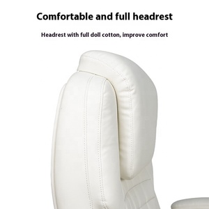 En Stock, muebles de oficina de moda, silla de juego de Esports de cuero sintético <span class=keywords><strong>blanco</strong></span>, silla de trabajo ajustable giratoria con ruedas - Product Image 6