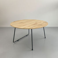 Table basse ronde en bois rustique industriel, tables d'appoint, table de salon, table de canapé