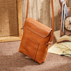 Bolso para teléfono Nasman Retro de piel de vaca, cubierta cuadrada vertical de 7 pulgadas, bolso cruzado portátil para el hombro para uso diario - Product Image 2
