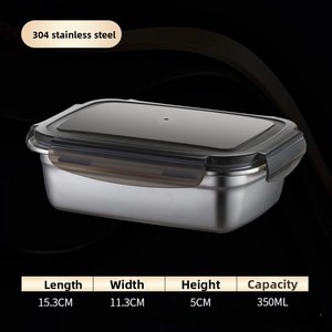 New Fresh-keeping <b>Box</b> Sealed Leak Proof 304 Stainless Steel Lunch Fruit <b>Box</b> with Lid Dumpling <b>Container</b> Refrigerated Storage <b>Box</b> - Product Image 4