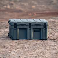 Boîte de rangement en plastique rotatif de 150 L pour le camping tout-terrain, résistante, avec personnalisation ODM