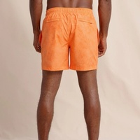 Shorts de bain pour hommes OEM imperméables, écologiques, à séchage rapide, avec poches orange, impression personnalisée, taille élastique