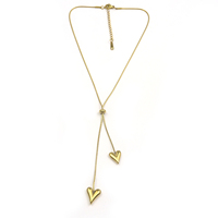 Collier à pampilles en forme de cœur en acier inoxydable plaqué or, étanche et tendance