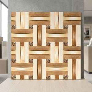 Carreaux de sol en céramique effet planches de bois 400x400mm, brillants, en porcelaine émaillée numérique, pour salle de bain et cuisine - Product Image 3