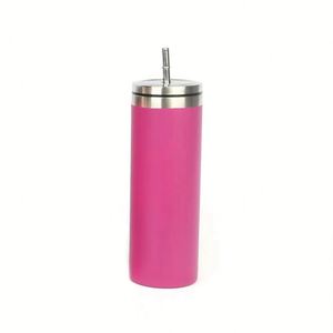 Gobelet droit de 600 ml avec revêtement intérieur 304 et couvercle à vis avec paille - Product Image 5
