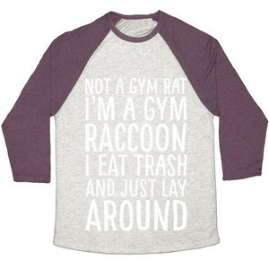 No soy un amante del gimnasio, soy un mapache del gimnasio, camiseta de béisbol unisex con estampado blanco de mezcla triple - Product Image 5