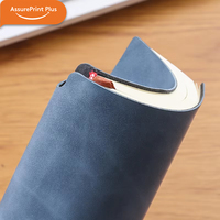 Carnet de notes professionnel A5 en cuir PU effet peau, avec logo personnalisé, reliure à feuilles pliées, couverture rigide, boucle pour stylo, papier ligné crème 80g