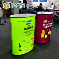 Comptoir de lancement de produits portable avec écran LED rétroéclairé en tissu SEG, table d'enregistrement pliable en aluminium pour salons professionnels
