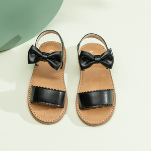Sandalias de Playa de Verano para Niñas, Sandalias de Color Sólido con Punta Abierta y Lazo para Niñas - Product Image 5