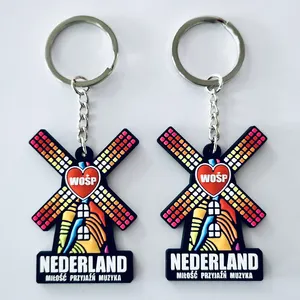 Wholesale Supplier Cute Cartoon Rubber Key Chain Custom Logo Key Tag For Girls