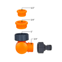 Raccord de robinet en plastique anti-flexion 4/6 points filetage interne 1/2'' rotatif à 180 degrés pour outils de jardinage