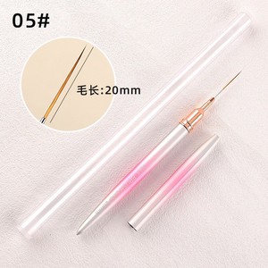 Ensemble de pinceaux à liner pour ongles Kolinsky 7/9/12/15/20 mm, manche en métal rose, pinceaux pour peinture au gel UV 3D pour manucure - Product Image 6