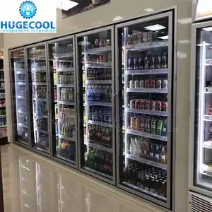 Refrigerador con pantalla para el hogar, refrigerador con puertas de vidrio, equipo de refrigeración
