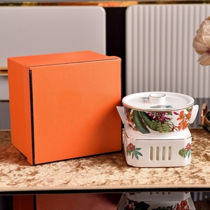 Luxury-Style <b>Ceramic</b> Tableware-Creative American Style Polished Soup & Stock <b>Pots</b>-Dishwasher Safe for Hotel and Home Use - Product Image 1