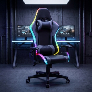 Chaise de jeu ALINUNU Factory Direct en cuir PU avec LED RGB pour joueurs, chaise de jeu avec haut-parleurs <span class=keywords><strong>Bluetooth</strong></span> - Product Image 2