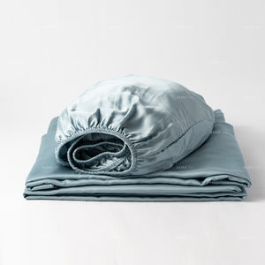 Lyocellインスタントシーツクイーンサイズベッドシーツ純粋な竹製シーツセットホテル高級掛け布団カバー布団カバー寝具セット - Product Image 1