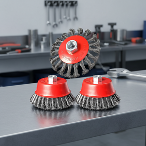 <span class=keywords><strong>Brosse</strong></span> à roue métallique torsadée en acier au carbone pour l'élimination de la rouille, le polissage des métaux, le nettoyage des surfaces, la peinture - Product Image 3