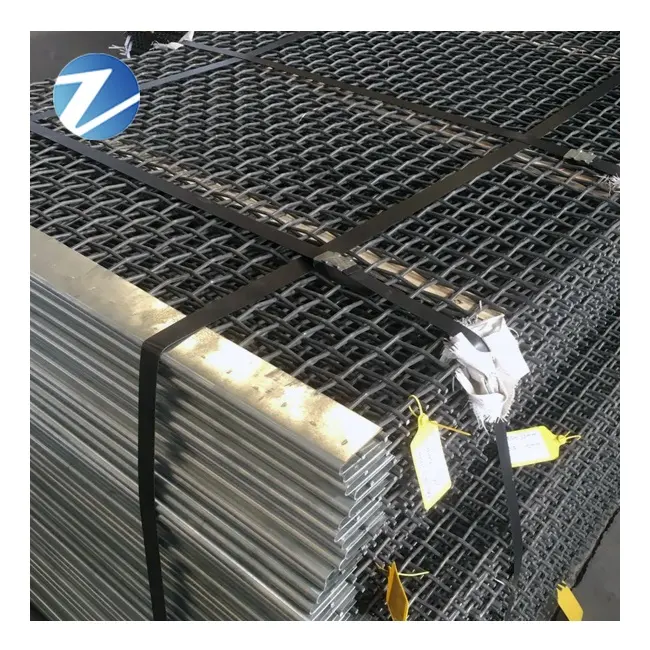 Wear resistant manganese steel screen mesh 65Mn mine vibrating crimped screen mesh for crusher