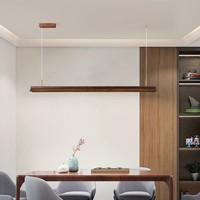 Lustre suspendu en bois massif de style nordique, CRI 95 élevé, LED dimmable pour restaurant, bar, comptoir, bureau, salon de thé, Wabi-Sabi