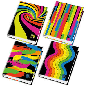 Classeur à anneaux NOIR & FLUO 4CM, dos 26X32CM, assorti - Product Image 1